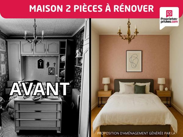 Maison 2 pièces de plain pied, Abbeville centre