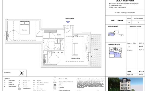 Appartement à vendre    2 pièces • 44,43 m2 Lagny-sur-Marne