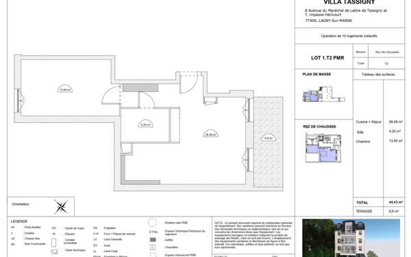 Appartement à vendre    2 pièces • 44,43 m2 Lagny-sur-Marne