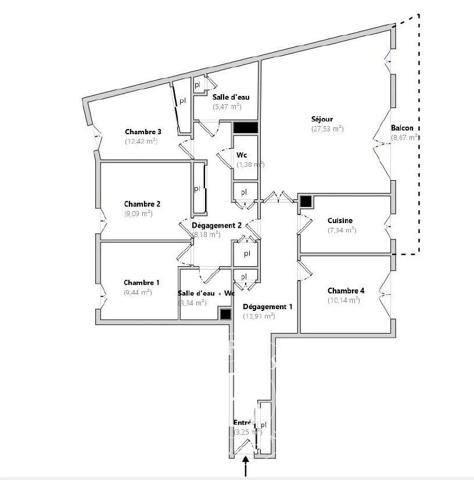 Rueil-Malmaison, Appartement 4 Chambres -  111 m² à vendre