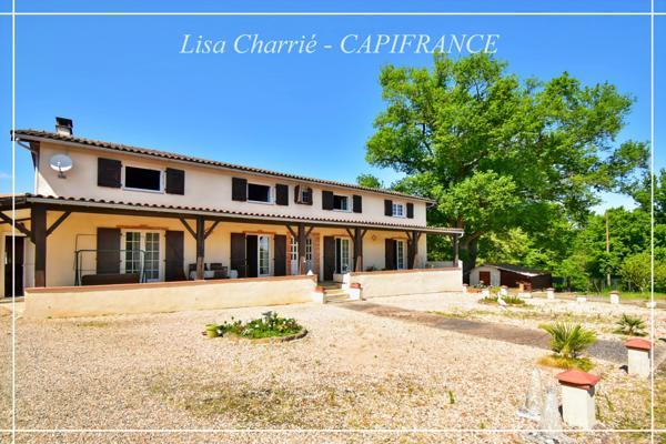 Propriété de charme à vendre 8 pièces proche de NOGARO (32) 240 m2 habitables implantée sur 9 HECTARES de terrain SANS VIS-A-VIS, CAMPAGNE GERSOISE