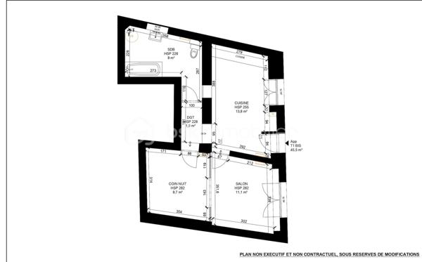 Appartement de 45,50 m²