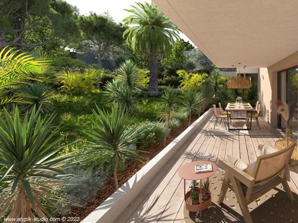 Sète. Appartement 2 pièces de 44,5 m² au 1er étage, terrasse 13 m² Est, à deux pas de l'Espace Georges Brassens