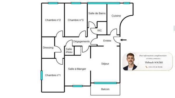 Appartement à vendre 4 pièces de 99 m²