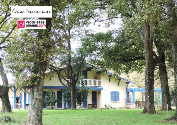 Posée sur airial, landaise avec grange et spa