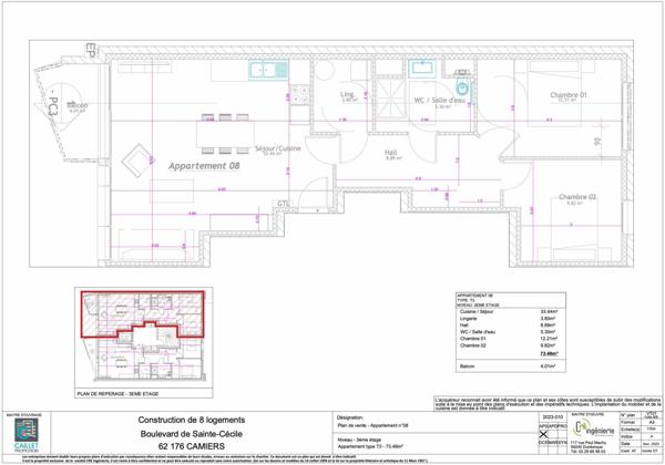 Appartement à vendre    3 pièces • 73,46 m2 Camiers