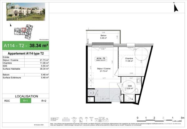 Appartement à vendre 2 pièces 38 m² Carpiquet