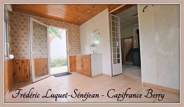 Maison avec jardin à vendre 4 pièces + grenier aménageable à SAINT FLORENT SUR CHER (18)