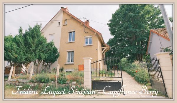 Maison avec jardin à vendre 4 pièces + grenier aménageable à SAINT FLORENT SUR CHER (18)