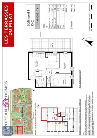 Appartement à louer 3 pièces 60.67m² Chasse-sur-Rhône (38670)