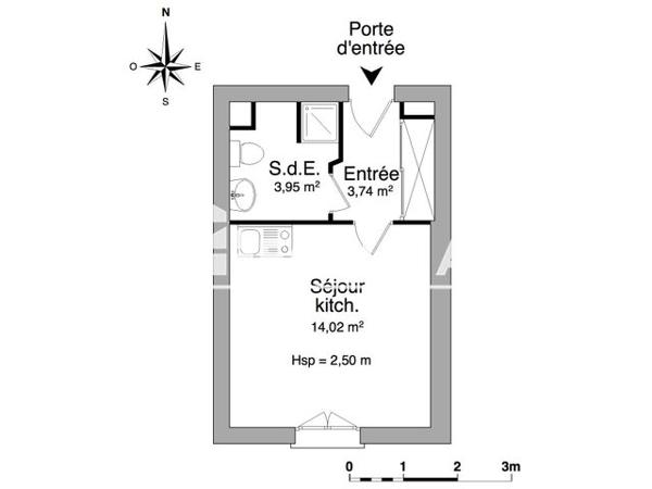 Location Studio 21.71 m² - RESIDENCE LE PERCEVAL 13 RUE VERMENOUZE Clermont Ferrand 63000