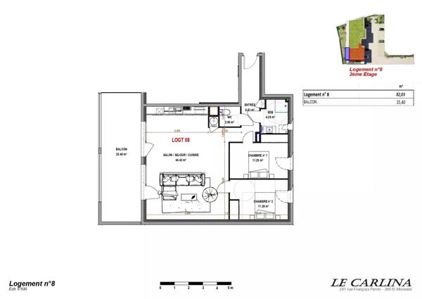 Vente Appartement 3 pièces 82 m2 à Morestel