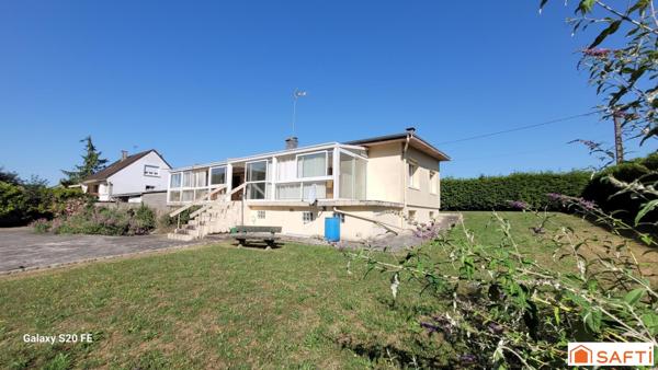 Pavillon INDIVIDUEL de 113m² habitable de PLAIN PIED très LUMINEUX avec SOUS SOL COMPLET et parcelle d'environ 1800m²