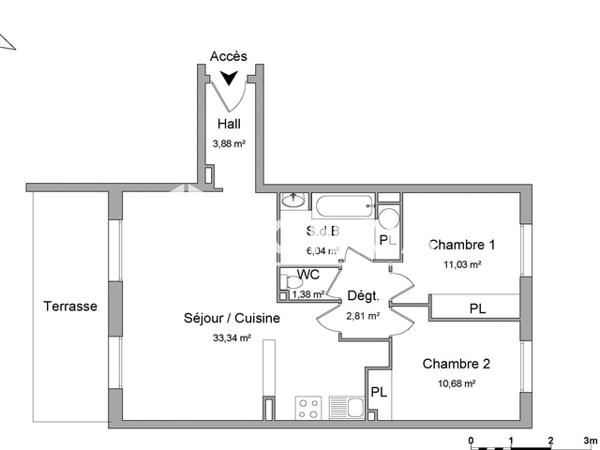 Location Appartement 3 pièces 69.44 m² - BATIMENT A Narbonne 11100