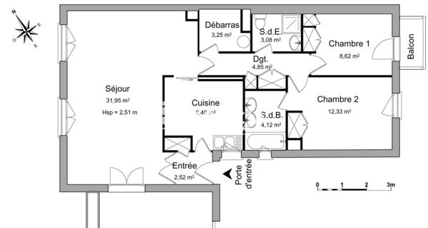 Location Appartement 3 pièces 79.12 m² - Archamps 74160