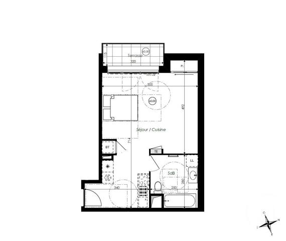 Appartement Studio à vendre  1 pièce - 27,84 m2 ST JEAN DE MONTS - 85