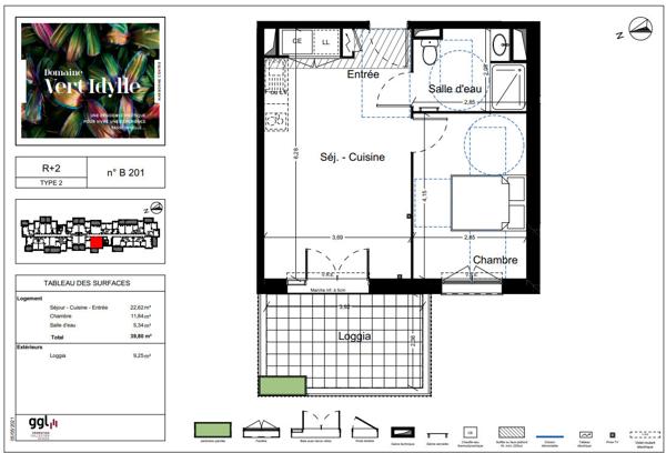NARBONNE Neuf. Appartement T2 avec terrasse/loggia et parking privé.