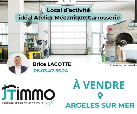 ARGELES SUR MER - ZONE ARTISANALE - A VENDRE - LOCAL D ACTIVITES 4 FACES DE 275 M² ENV.