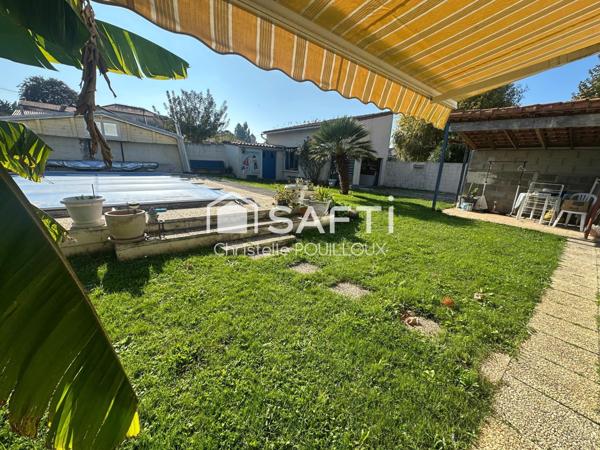 Maison de plain-pied, 4 chambres, véranda et piscine