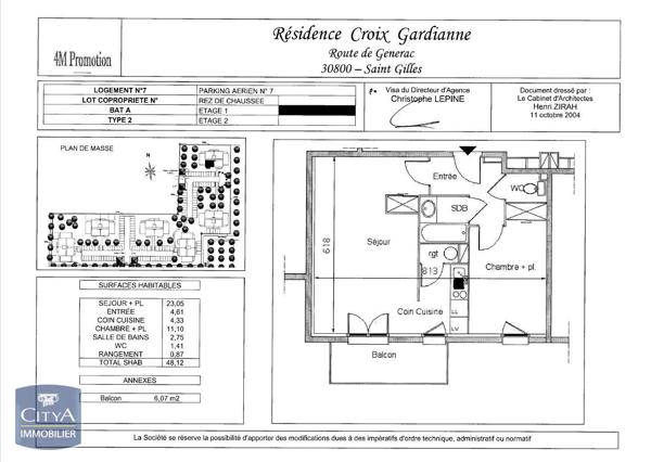 Appartement à louer 2 pièces 45.81m² Saint-Gilles (30800)