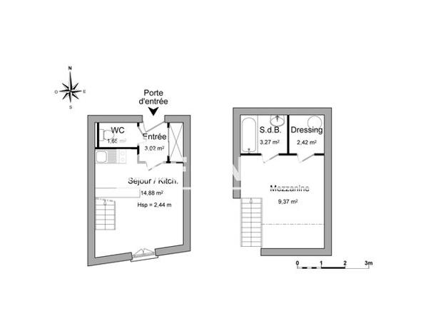 Location Studio 34.61 m² - 14 RUE PAUL BROCA Bordeaux 33000