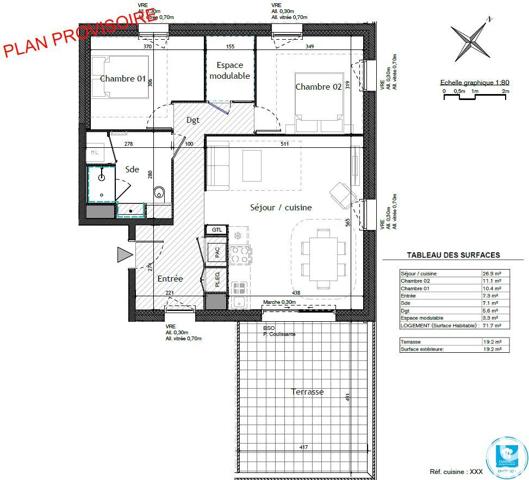 Appartement à vendre 3 pièces 72 m² Puilboreau