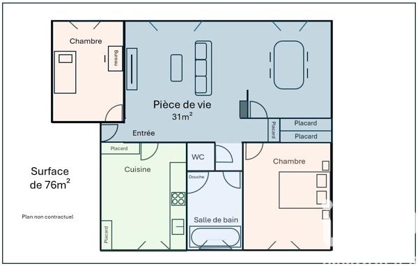 Appartement à vendre 4 pièces 75,75 m² Massy