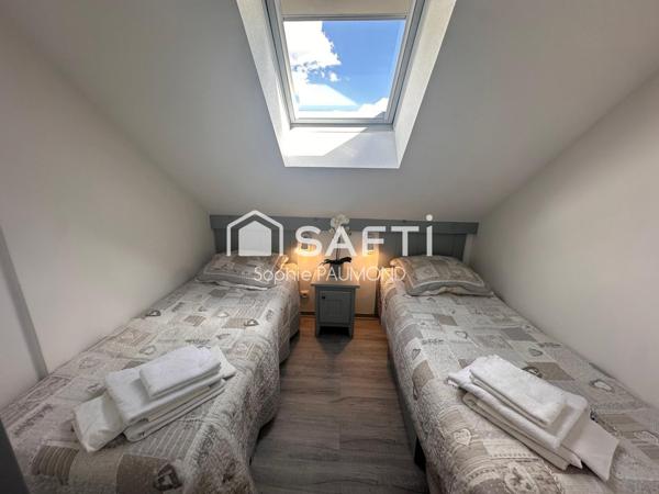 Duplex rénové, terrasse, vue pistes de ski
