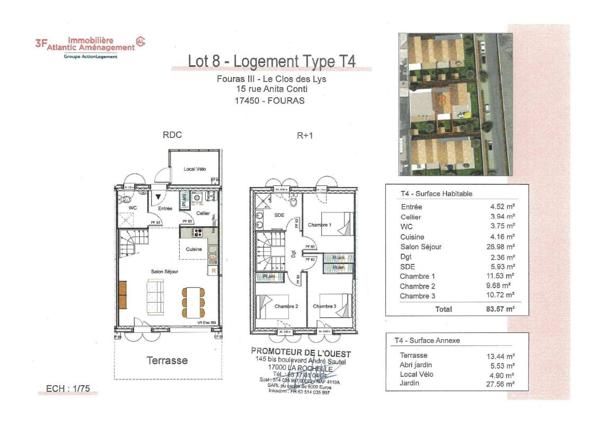 A LOUER – Maison T4 NEUVE non meublée – FOURAS