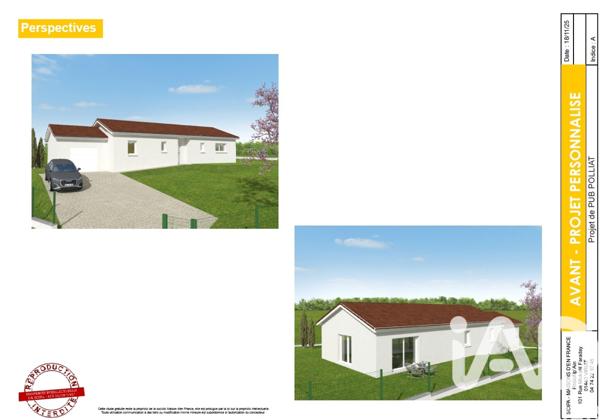 Terrain à vendre 977 m² Polliat