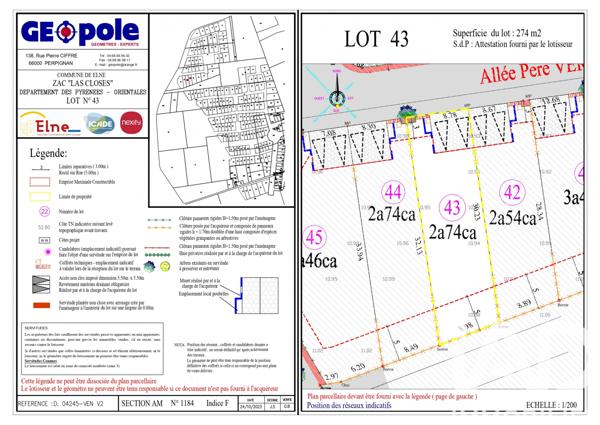 Terrain à vendre 274 m² Elne