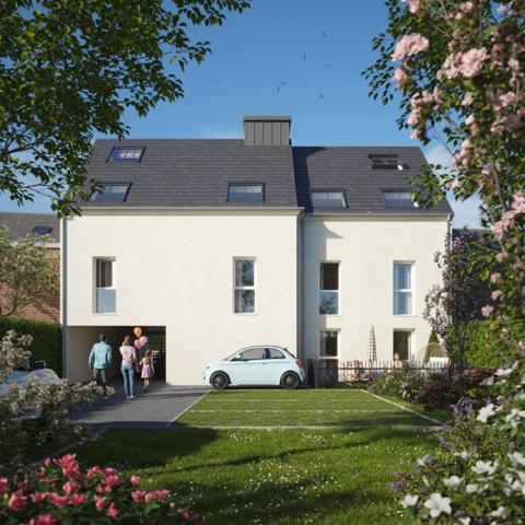 appartement T4 neuf à vendre ROUEN Jardin des Plantes, surface hab 79.80 m2 + loggia 5.40 m2 + parking ext.