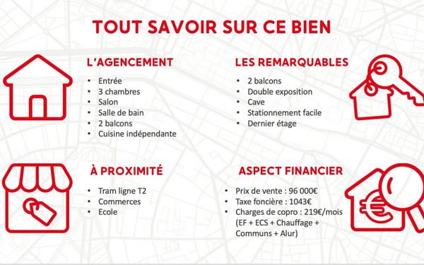 Appartement à vendre    4 pièces • 76,75 m2 Chenôve