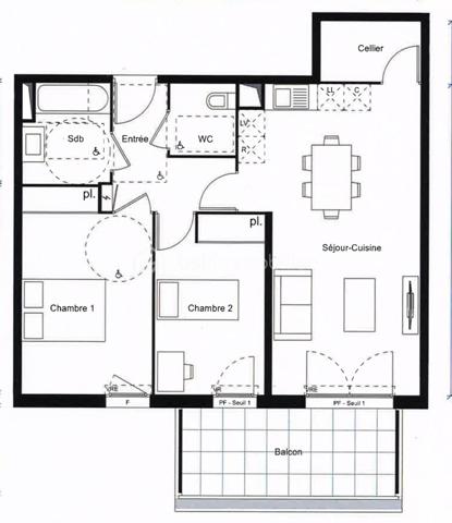 Appartement de 64,54 m²