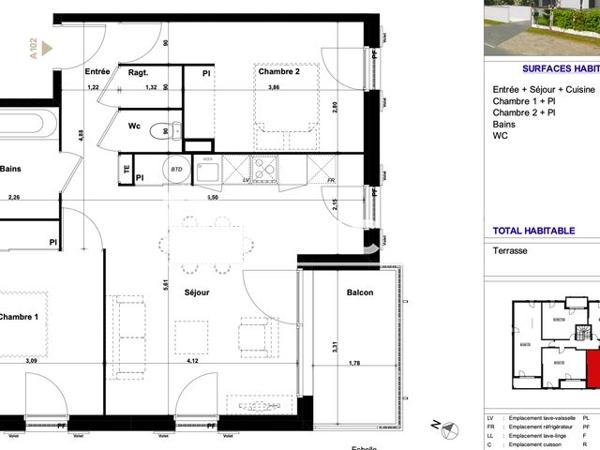 Location Appartement 3 pièces 62.85 m² - 79 ROUTE DE BORDEAUX Audenge 33980