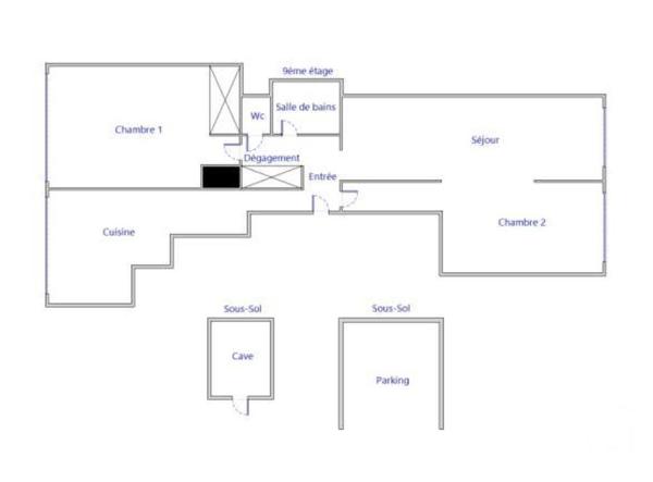 Appartement F3 à vendre  3 pièces - 65,06 m2 COLOMBES - 92