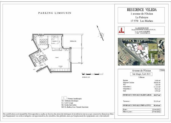 Appartement à vendre  3 pièces • 60,27 m2 Les Mathes