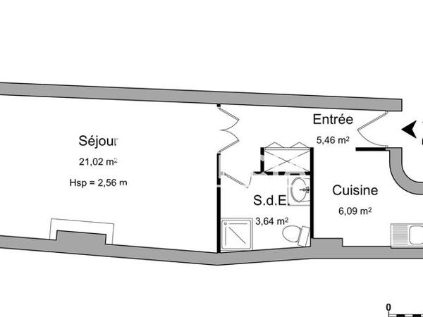 Location Studio 36.2 m² - 98 GRANDE RUE Nancy 54000