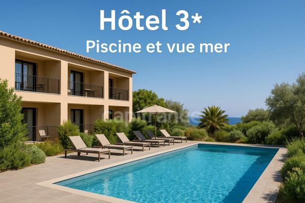 À vendre – Hôtel Bureau 3* avec vue mer (murs et fonds) proche de L'ILE ROUSSE (20)
