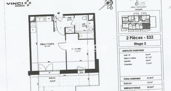 Location Appartement 2 pièces 40 m² - Lesquin 59810