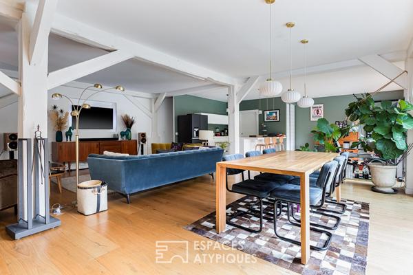 Maison contemporaine réhabilitée dans une ancienne fabrique bas Côté Pavée