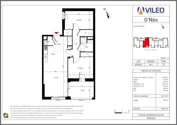 APPARTEMENT AVEC BALCON, CAVE, 2 PARKINGS