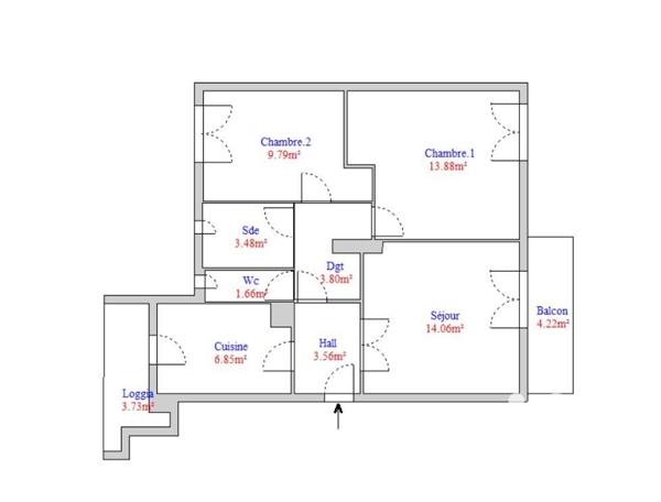 Appartement à vendre 3 pièces 57,08 m² Marseille 13