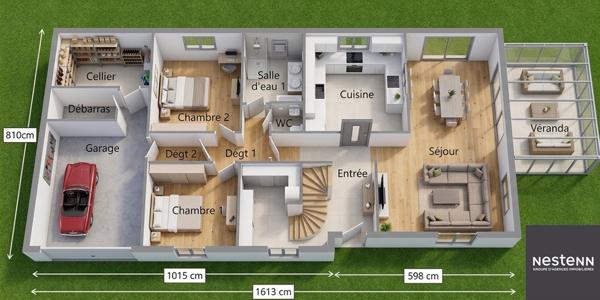 Maison familiale 4 chambres sur un terrain de 1030m²  à Bons-en-Chablais