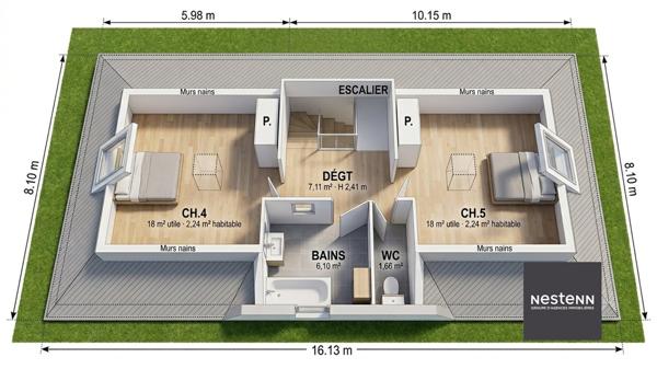 Maison familiale 4 chambres sur un terrain de 1030m²  à Bons-en-Chablais