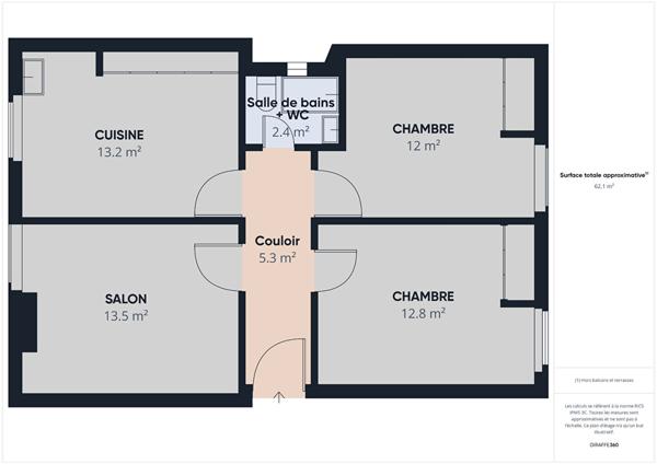Appartement T3 avec garage et cave quartier Chateauvert