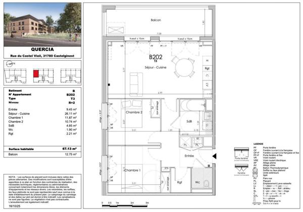 Appartement à vendre 3 pièces 67 m² Castelginest