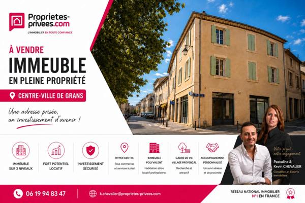 Pleine Propriété Immeuble Mixte Prêt à Exploiter  Grans Centre ville