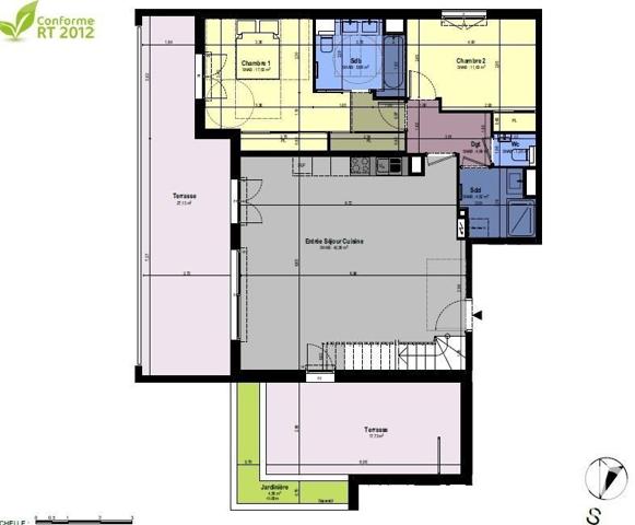 Appartement 4 pièces de 117 m² à Châteauneuf-Grasse (06740)