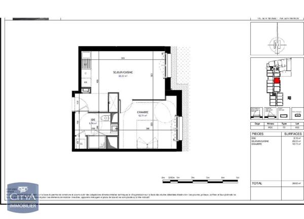 Appartement à louer 2 pièces 38.82m² Joué-lès-Tours (37300)